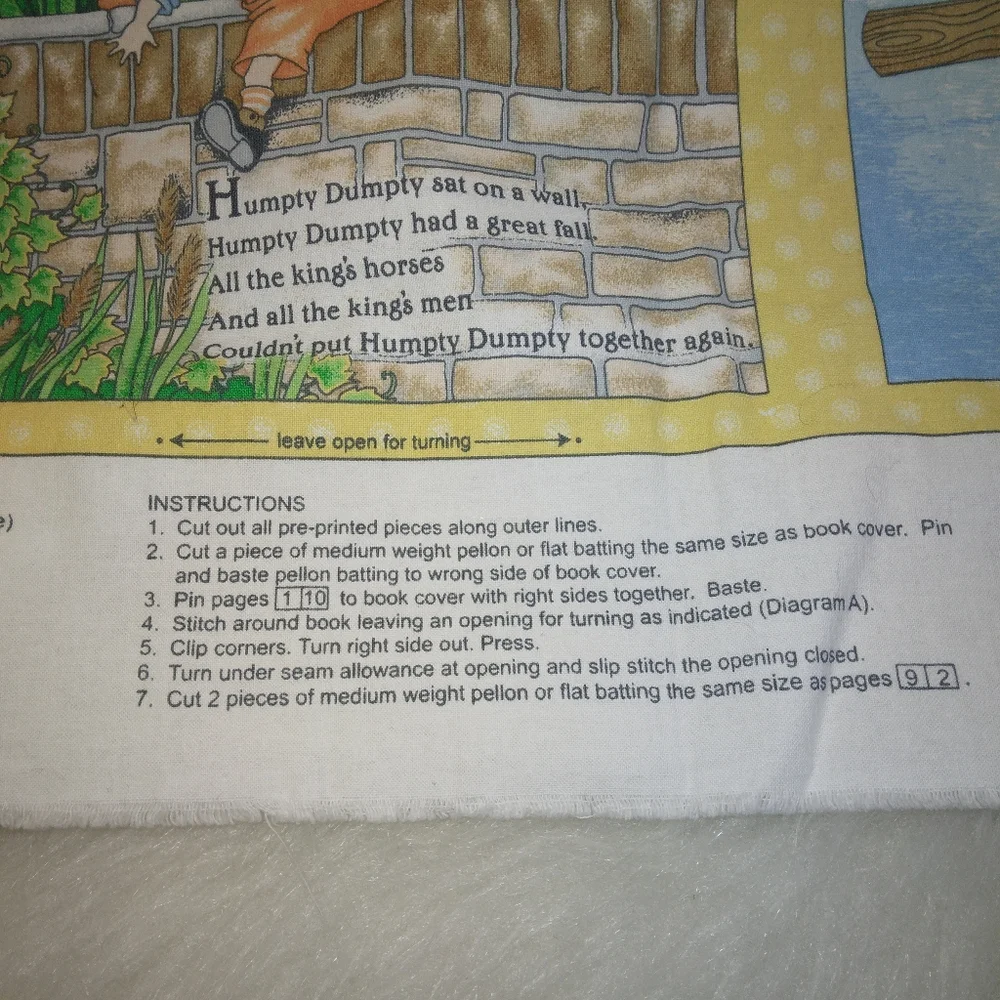 FABRIC Mary Engelbreit's Mother Goose Fabric Panel, new & Uncut, Adorable